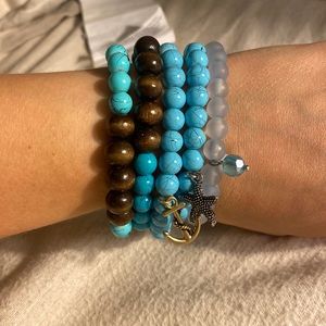 Blue Beach Bracelet Bundle (worn together or separate)